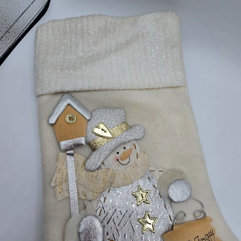 Vtg Snowman Christmas‎ Stocking 17
